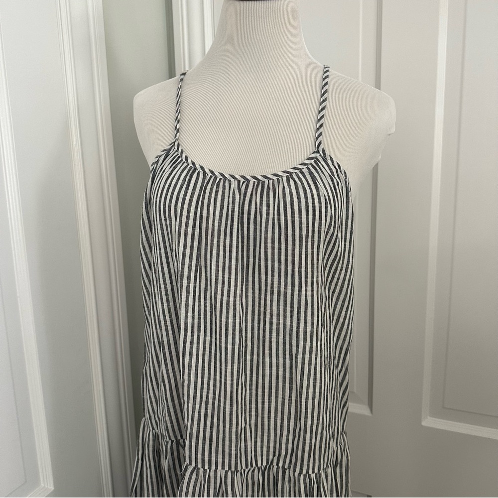 NWT Raviya Black White Stripe Cover Up Swimsuit Midi Dress Small - Picture 4 of 9